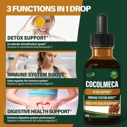 Miniatura 2 de Gotas líquidas de corteza de Cocolmeca, suplemento de extracto de hierbas naturales para desintoxicación corporal, apoyo de limpieza corporal