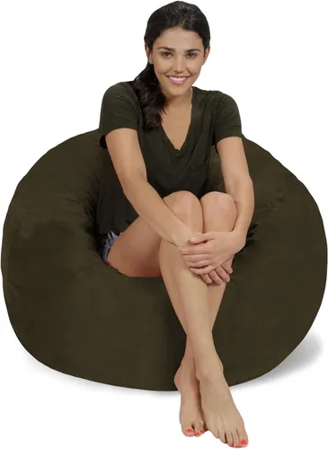 Chill Sack Bean Bag Funda para silla, 3 pies, microgamuza - Oliva