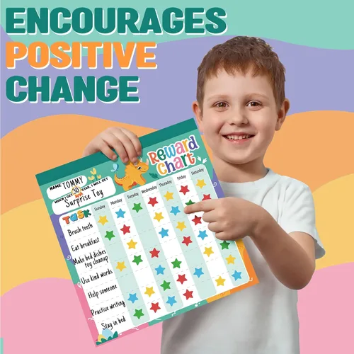 Miniatura 4 de Reward Chart for Kids – Dinosaur Magnetic Kids Behavior Chart, Pad with 26 Chore Charts, 1920 Star Stickers, 49 Incentive Stickers, Responsibility