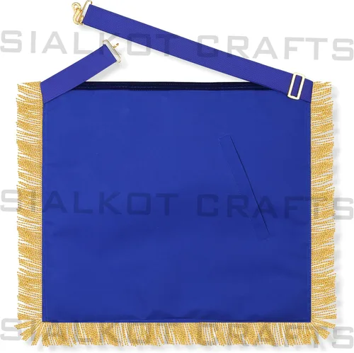 Miniatura 4 de SialkotCrafts Delantal Masónico Bordado Past Master Delantal Azul Real Con Franja Dorada