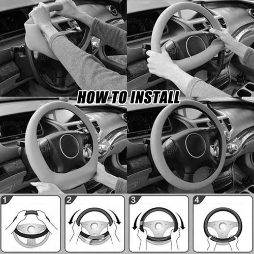 Miniatura 8 de AUTOXBERT Funda de silicona para volante, transpirable, antideslizante, protector de volante de automóvil, accesorio de decoración universal