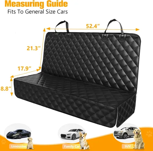 Miniatura 2 de PETICON Fundas impermeables para asiento de banco de mascotas a prueba de arañazos para automóviles, SUV, funda antideslizante duradera para asiento