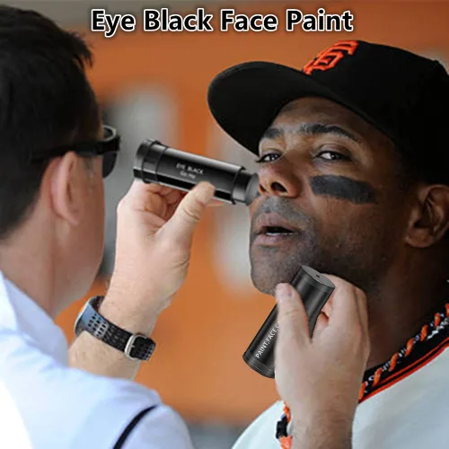 Miniatura 2 de Go Ho Palo negro para deportes, pintura facial negra fácil de colorear, fútbol negro ojo/béisbol/sóftbol/lacrosse, hipoalergénico, antirreflejos