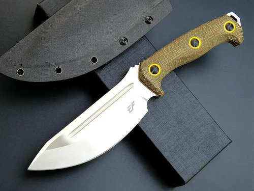 Miniatura 2 de Eafengrow EF137 Cuchillo de hoja fija, hoja de acero N690, mango Micarta Cuchillos fijos EDC de espiga completa para actividades al aire libre