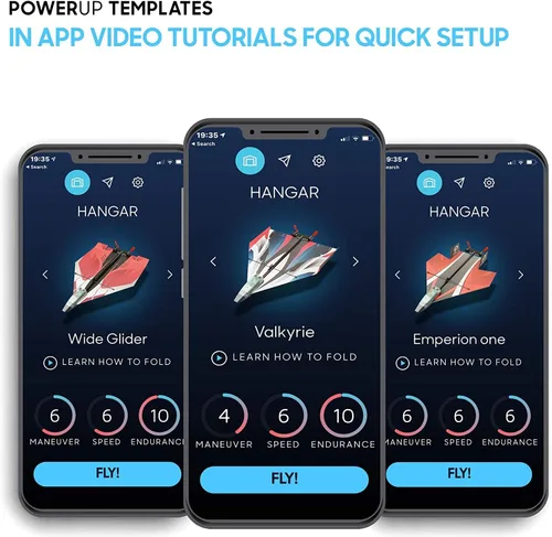 Miniatura 7 de 12 plantillas de aviones de papel para POWERUP 2.0 y 4.0. Plantillas de aviones de papel de color y soporte de exhibición para avión. POWERUP 2.0