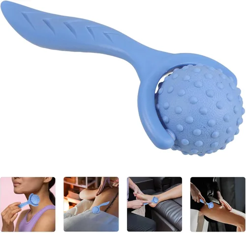 Miniatura 8 de Masajeador de rodillo de mano con estimulación de punto de acupuntura para relajación muscular de cuerpo completo, barra de masaje portátil de yoga
