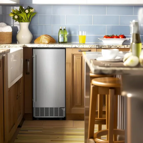 Miniatura 9 de Máquina de hielo integrada, 95 libras/día con contenedor de almacenamiento de 35 libras, 40 cubos en 10 minutos, puerta reversible, máquina de hielo