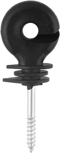 50 unidades/juego de aisladores eléctricos de cerca, aisladores de anillo de rosca negro, accesorios de sistema de rejilla de cercas eléctricas para