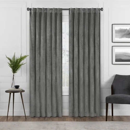 Miniatura 7 de Eclipse Absolute Zero Harper - Cortinas opacas de terciopelo con aislamiento térmico y bolsillo para cortinero para dormitorio, panel individual, 50