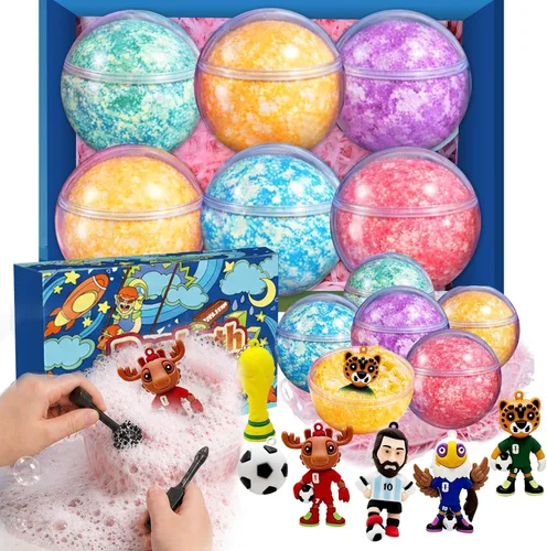 Miniatura 15 de Bombas de baño para niños: bombas de baño XXL con sorpresa en el interior, bombas de baño orgánicas ricas en aceites esenciales naturales, juego
