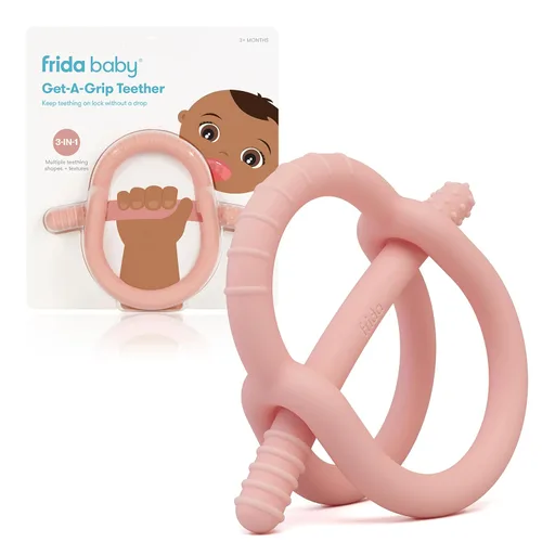Miniatura 7 de Frida Baby Get-A-Grip BabyTeether para aliviar la dentición Juguetes de dentición de silicona 100% de grado alimenticio para bebés de 0 a 6, 12