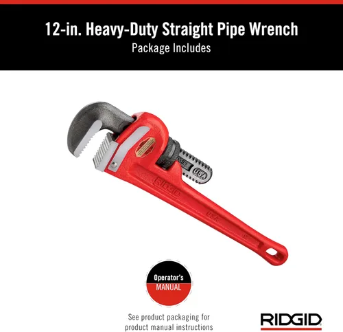 Miniatura 13 de RIDGID 31010 - Llave de tubería recta modelo 10 resistente, llave de fontanería de 10 pulgadas, color rojo, negro, 9.843 in (10 pulgadas)