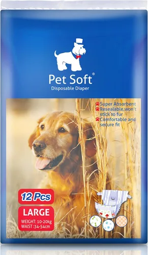 Miniatura 15 de Pet Soft, pañales desechables para mascotas, perros, cachorros, 12 unidades, 72 pañales, XXS- XL