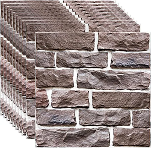 Miniatura 13 de Paneles de pared 3D para despegar y pegar, paquete de 10 paneles de PVC texturizados de ladrillo, azulejos de pared autoadhesivos impermeables