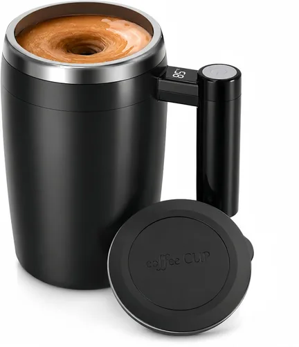 Taza magnética automática autoagitable con pantalla LCD inteligente de temperatura, taza de café de mezcla eléctrica de acero inoxidable recargable