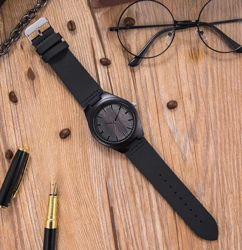 Miniatura 5 de Reloj de madera grabado casual, hecho a mano, reloj de madera para diferentes miembros de la familia, papá, mamá, hijo, hija, esposo, esposa