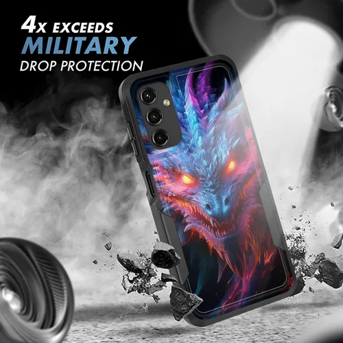 Miniatura 5 de Funda para Galaxy A14 5G, resistente de doble capa híbrida de policarbonato duro, goma suave, a prueba de golpes, funda protectora resistente