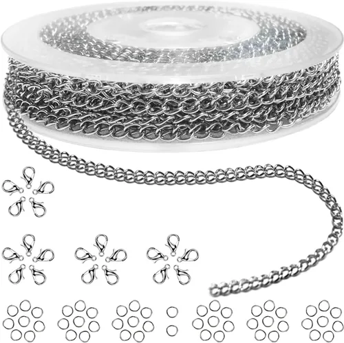 Miniatura 17 de Jishi Cadena de serpiente de oro de 33 pies de 0.047 in, cadenas para hacer joyas, collares, pulseras, suministros de joyería, hallazgos – Rollo