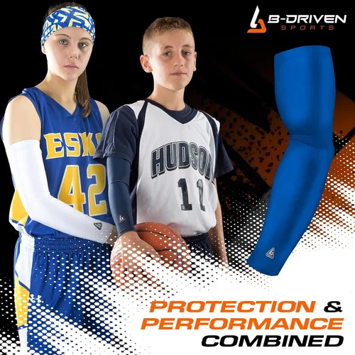 Miniatura 7 de B-Driven Sports Manga de Compresión Pro-Fit para Brazo - Deportes Atléticos Baloncesto, Fútbol, Sóftbol, Carrera, Juegos, - nan (1 unidad)