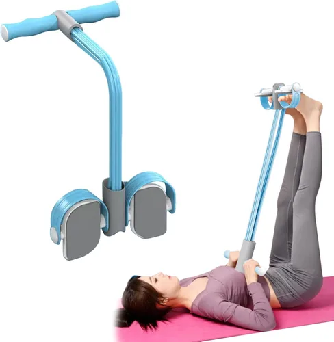 Entrenador Abdominal, Equipo de Entrenamiento para Abdominales, Cuerda Elástica de 6 Tubos para Fitness, Cuerda de Tensión para Dominadas, Banda de