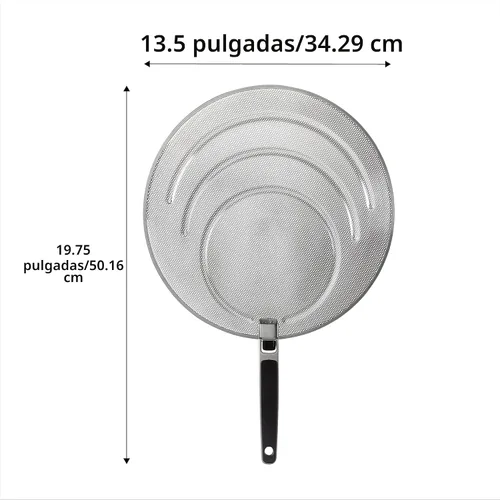 Miniatura 2 de OXO Good Grips Parrilla de acero inoxidable con pantalla antisalpicaduras y asa plegable