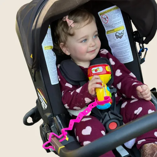 Miniatura 2 de Busy Baby Toy Bungee - Correa de juguete apta para lavavajillas - 100% silicona de grado alimenticio (azul)