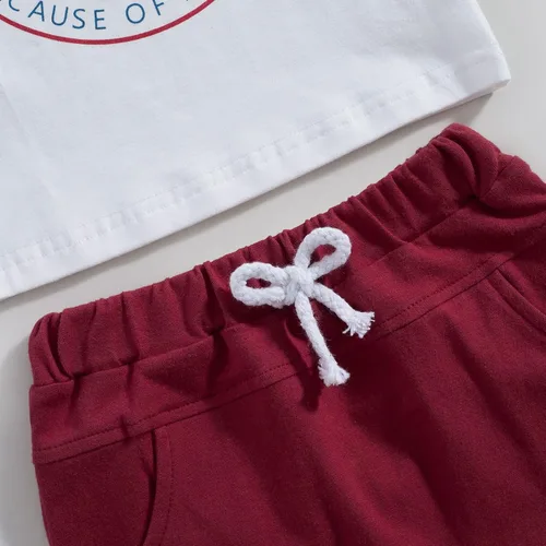 Miniatura 5 de Ayalinggo Conjunto de pantalones cortos casuales de verano para bebé niño, camiseta con bolsillo a rayas y cintura elástica, pantalones cortos