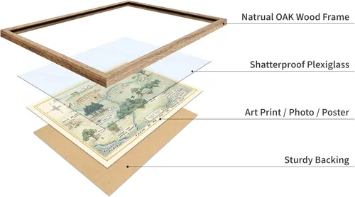 Miniatura 4 de Poster Master Póster de ilustración vintage, impresión de paisaje retro, regalo para bebé, niño, mapa de madera de 100 acres, oso, cerdo, animal