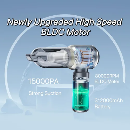 Miniatura 3 de Sharperlife Aspiradora de mano inalámbrica, portátil recargable de 15000 Pa, aspiradora de succión fuerte, 30 minutos de tiempo de funcionamiento