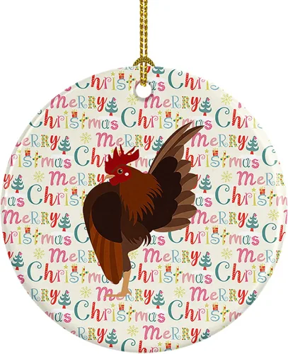Miniatura 132 de Caroline's Treasures Adorno de cerámica de avestruz común para árbol de Navidad, decoración colgante para el hogar, Navidad, vacaciones, fiesta
