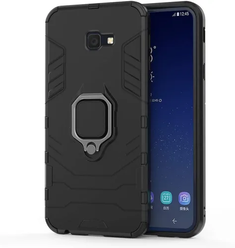 Miniatura 7 de Compatible con Galaxy J4+ (2018), soporte de anillo de metal, a prueba de golpes, parachoques duro (funciona con soporte magnético para automóvil)
