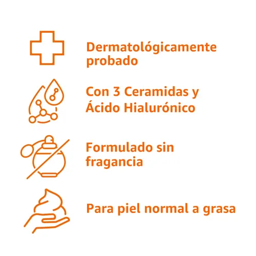 Miniatura 4 de Amazon Basics Limpiador facial espumoso con ceramidas y ácido hialurónico, suave lavado facial diario, no comedogénico, sin fragancia, 12 onzas