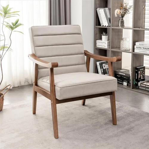 Miniatura 2 de Container Furniture Direct Silla decorativa moderna de mediados de siglo con diseño de sillón de marco abierto, amortiguación de espuma de felpa