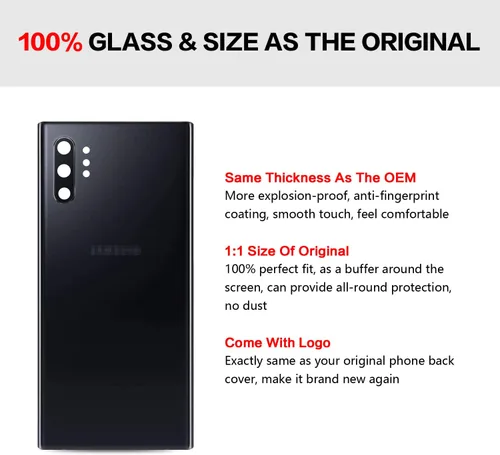 Miniatura 2 de Compatible con Samsung Galaxy Note 10+ Plus - Tapa trasera de cristal de repuesto de 6.8 pulgadas SM-N975U, todos los operadores con manual