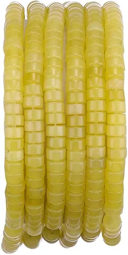 Miniatura 28 de BEADIA Cuentas Espaciadoras de Jade Amarillo Natural en Forma de Tapa, Cuentas Semipreciosas Sueltas para Hacer Joyas con Encuadernación, 4mmx2mm