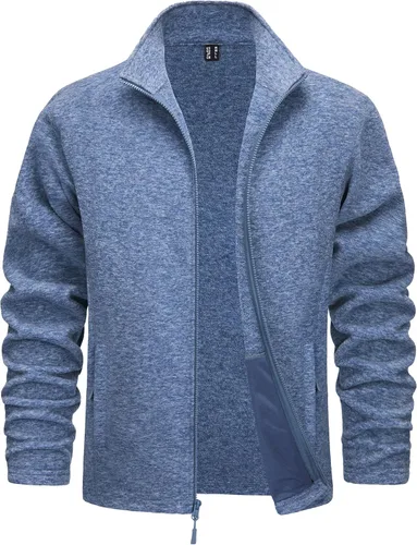 TACVASEN Chaquetas de forro polar para hombre, chaqueta ligera con cremallera completa, abrigos casuales suaves y cálidos con bolsillos