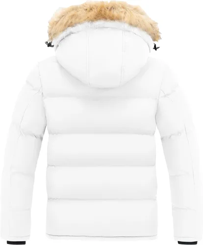 Miniatura 3 de wantdo Abrigo de invierno con capucha para hombre, chaqueta acolchada impermeable, cálida chaqueta de invierno