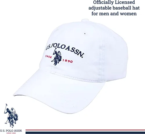 Miniatura 2 de Concept One Polo de EE.UU. Assn. Logotipo bordado de caballo de caballo desde 1890 sombrero de béisbol de algodón ajustable con ala curvada