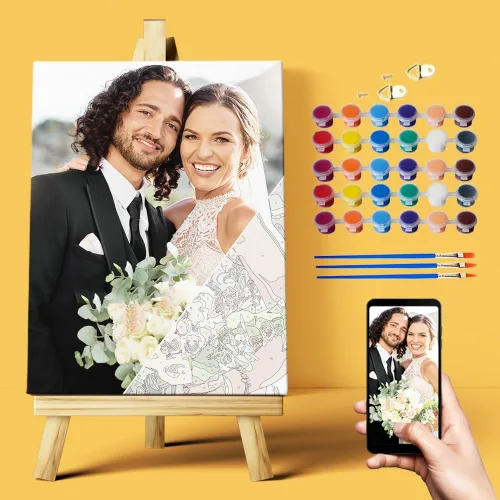 Pintura personalizada por números, pintura personalizada por números para principiantes, pintura al óleo de lienzo para hacer tu foto, juego de