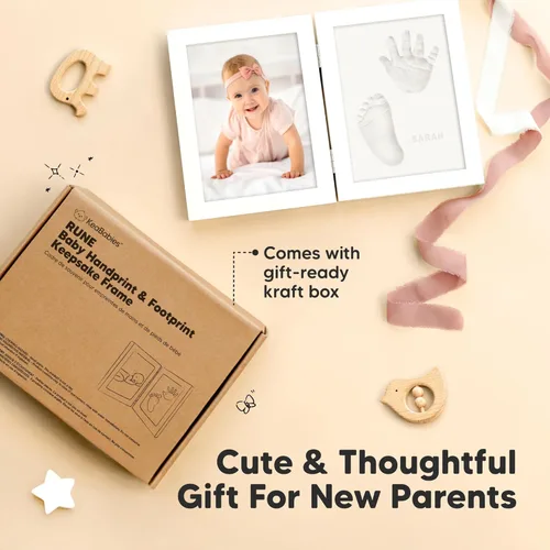 Miniatura 5 de KeaBabies Kit personalizado de manos y huellas para bebé, arcilla de secado rápido, kit de pies de recuerdo y huellas de manos para recién nacidos