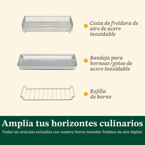 Miniatura 6 de Cuisinart Horno Tostador con Freidora de Aire, Pantalla Digital, Combo de Horno Tostador con Freidora de Aire de 1800 Vatios con Temperatura