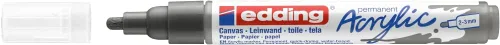 Miniatura 2 de edding 5100 Medium Grey-1 Punta redonda impermeable de 0.079-0.118 in, pintura acrílica para dibujar sobre lienzo, papel de arte y marcadores