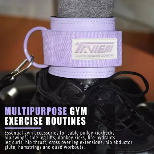 Miniatura 5 de TAVIEW Ankle Straps Cable Machine Attachment for Gym - Cable Kickback Ankle Straps - Padded Ankle Cuffs for Glute Kickbacks and Leg Workouts