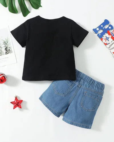 Miniatura 3 de Ropa de verano para bebé, conjunto de pantalones cortos, camisa de manga corta para niños pequeños