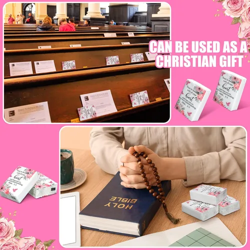Miniatura 4 de Seajan Paquete de 120 pañuelos cristianos de bolsillo, regalos a granel de 4 capas con versículos de la Biblia, paquetes de viaje de pañuelos