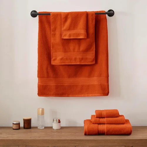 Miniatura 2 de COZYART - Juego de 3 toallas de baño de algodón, color naranja quemado, grandes y gruesas, 19.17 oz/yd², incluye 1 toalla de baño, 1 toalla de mano