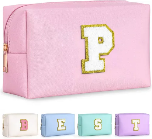 Miniatura 170 de TOPEAST - Bolso de maquillaje para mujer, G Blanco nacarado-rosa