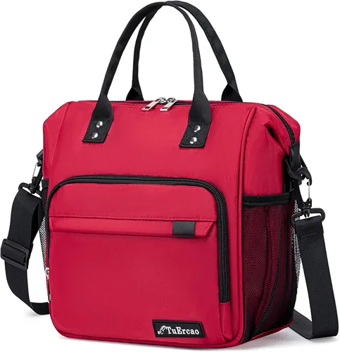 Miniatura 24 de TuErCao - Linda lonchera con forma de fresa para mujeres; bolsas de almuerzo para el trabajo, lonchera pequeña con aislamiento para pícnic, viaje