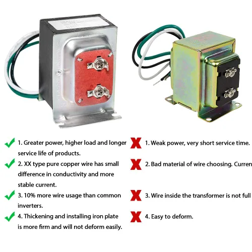 Miniatura 6 de VIIVRIA Transformador de timbre de puerta de 24 V 40 VA, núcleo de cobre resistente para Ring Pro/2 y Nest Hello, fuente de alimentación cableada