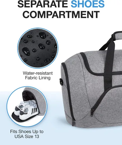 Miniatura 5 de BAGSMART Bolsa de viaje, gris, Large - 55L